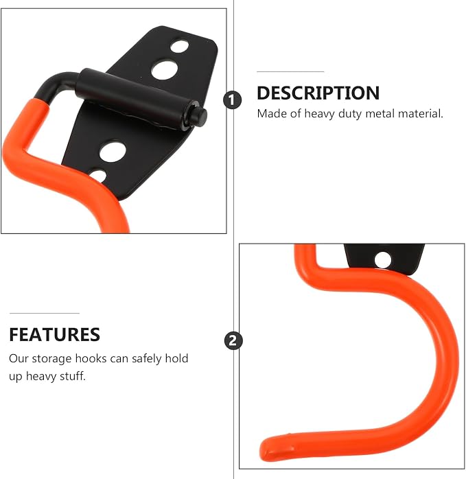 NOLITOY 5pcs Heavy Duty Metal Wall Mounted Hooks Large Capacity Storage Hangers - Image 7