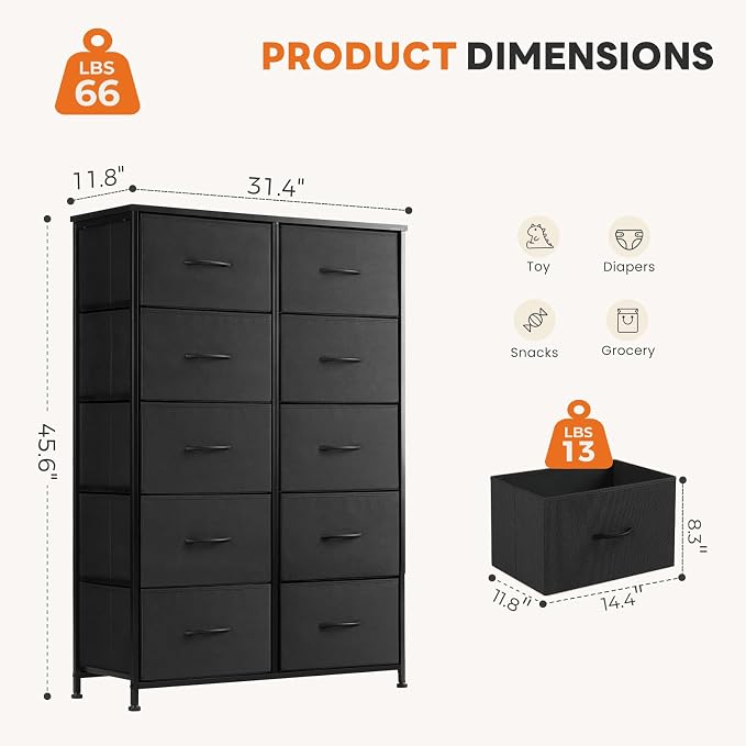 Sweetcrispy 10 Drawer Tall Dresser - Image 3
