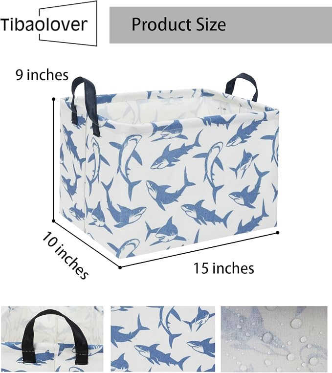 Rectangular Shark Basket Kids Baby Storage Basket Cute Kids Toy Storage Bin - Image 6