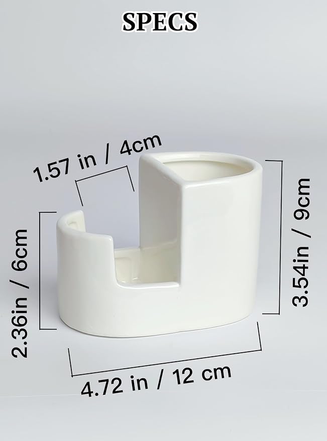 2-in-1 Ceramic Sponge Holder, Dish Sponge and Brush Holder - Image 3