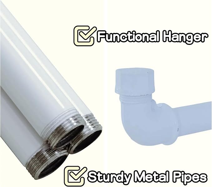 Industrial Wall Pipe Clothing Racks - Image 5