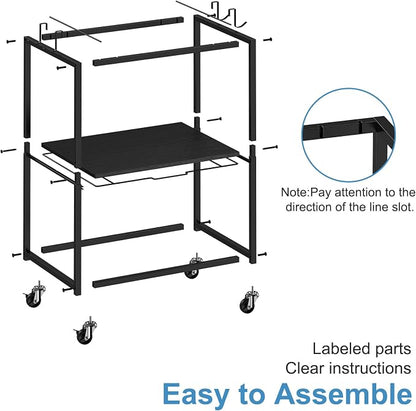Sunexinlo Rolling File Cart for Letter/Legal Size 2-Tier, Hanging File Organizer - Image 9