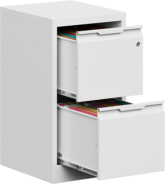 Metal Filing Cabinet with Lock, Vertical File Cabinet 2 Drawer, Lockable File by Kooyon