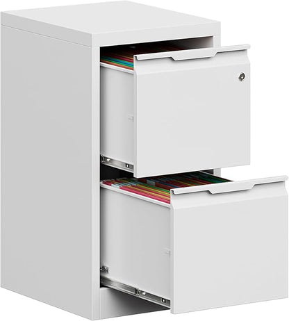 Metal Filing Cabinet with Lock, Vertical File Cabinet 2 Drawer, Lockable File by Kooyon