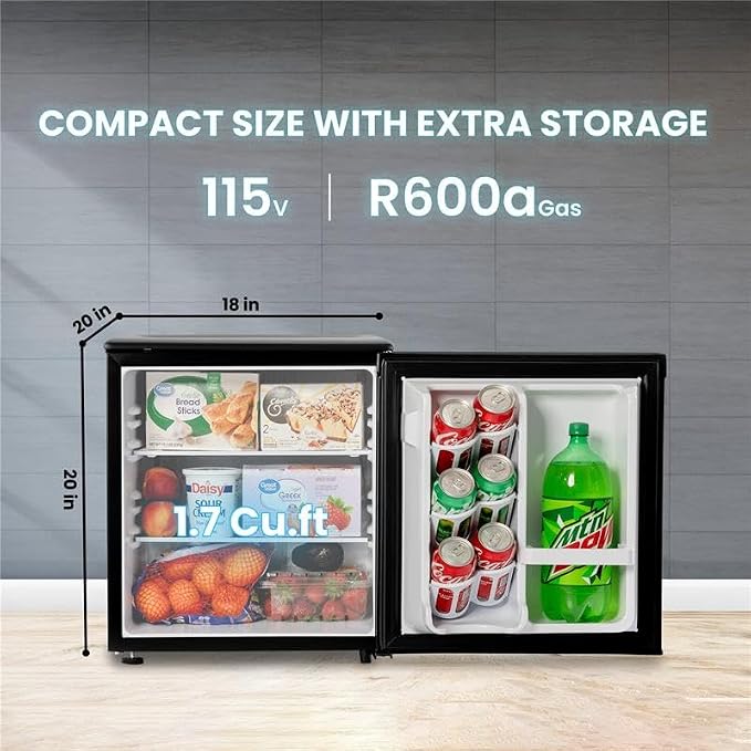 ROOMWELL E-Star 1.7 Cu Ft Mini Fridge - Image 2