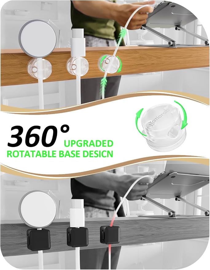 Magnetic Cord Holder for Desk & Nightstand - Image 2