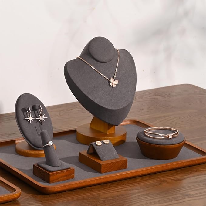 Jewelry Tray Solid Wood Earrings Display Stand - Image 2