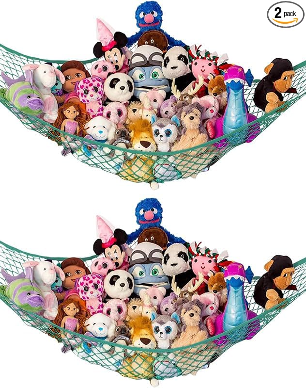 Stuffed Animal Hammock XL 2 Pack | Corner Stuffed Animal Storage & Plushie Net by LillysLove