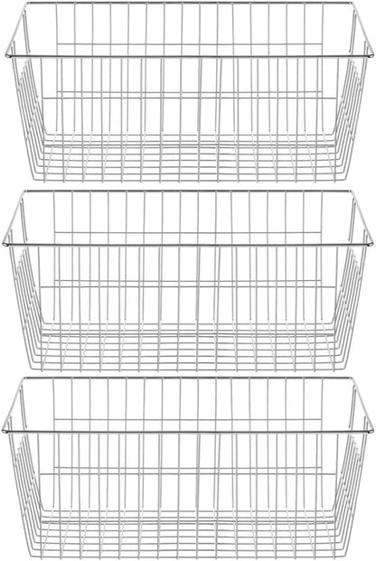 SANNO Freezer Baskets Wire Storage Baskets Closet Organization Baskets Bin by SANNO