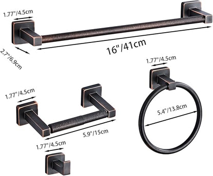 Bathroom Hardware Set 4 Pieces, Oil Rubbed Bronze Towel Bar Set Stainless Steel - Image 6