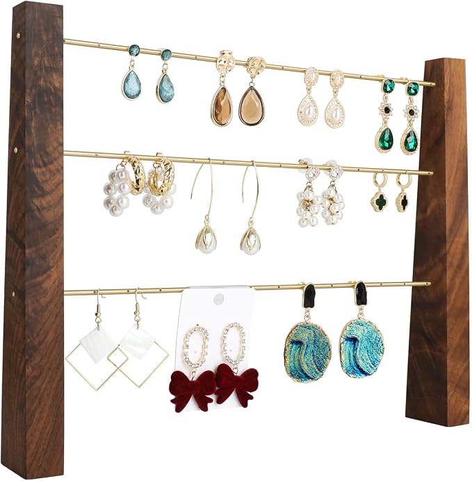 GemeShou 3 Tiers Walnut Earring display stands by GemeShou