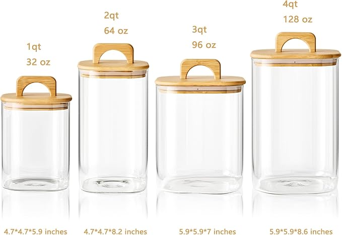 Sweejar 3 qt Glass Jars for Laundry Room Organization, 96 oz Laundry Pods - Image 2