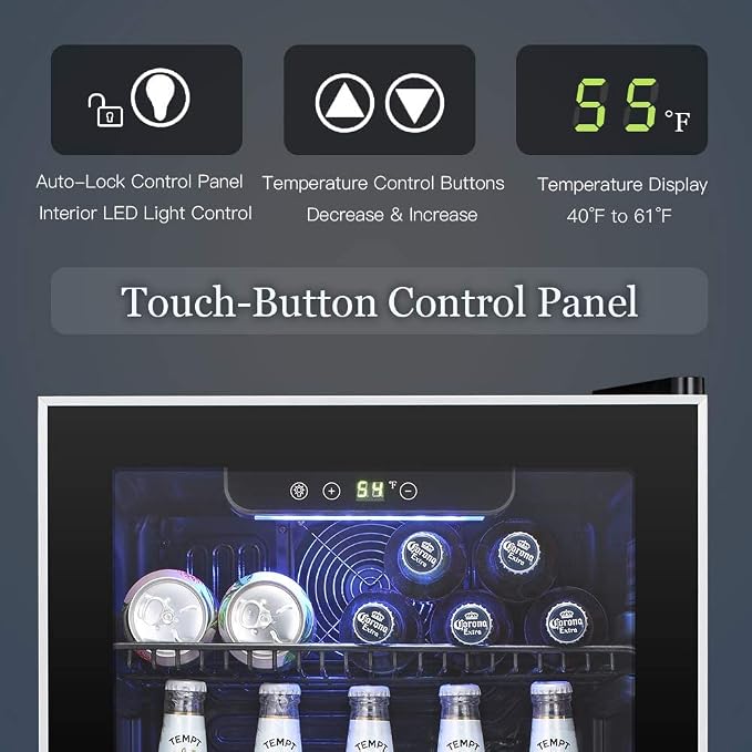Antarctic Star Beverage Refrigerator Cooler -120 Can Mini Fridge Glass Door - Image 3