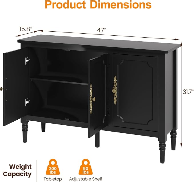 RoyalCraft Buffet Sideboard Cabinet - Image 2