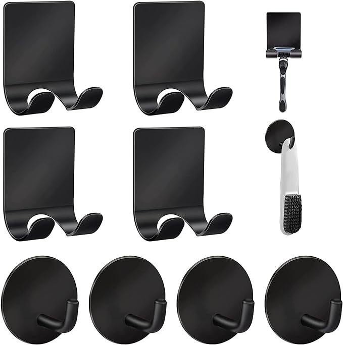 Diesisa Razor Holder for Shower + Adhesive Wall Hooks, Premium 304 Stainless by Home