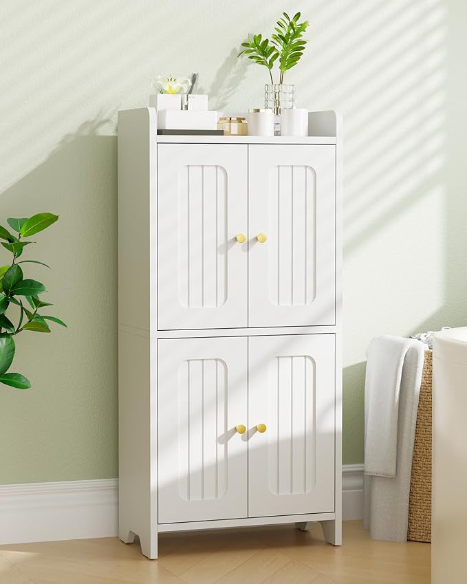 BEWISHOME Small Floor Cabinet, Toilet Paper Storage, Bathroom Storage Cabinet | - Image 3