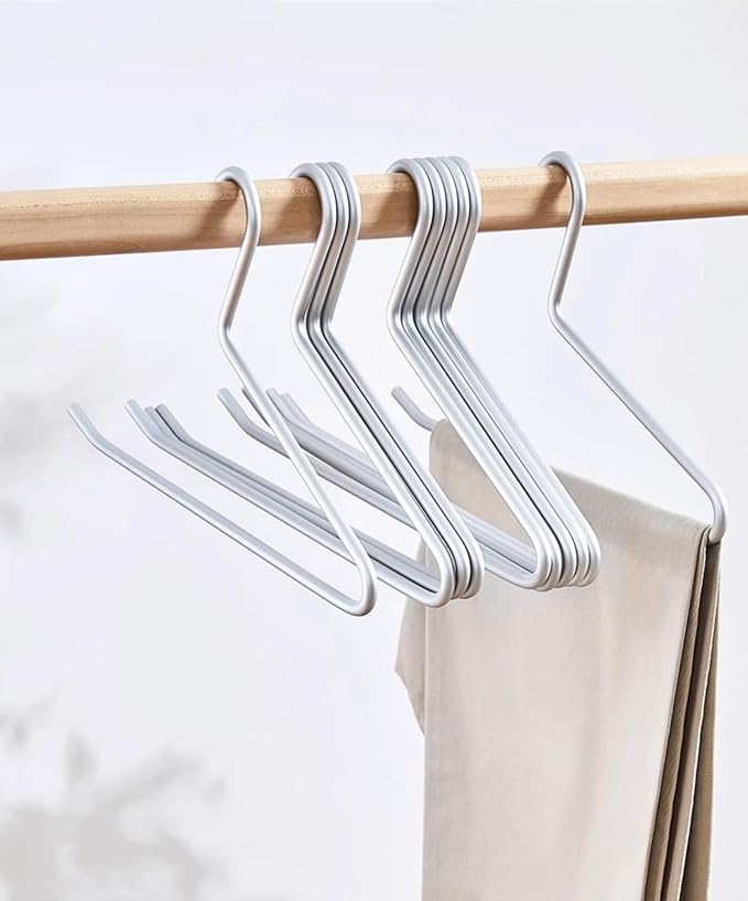 Premium Matte Silvery Aluminum Pants Hanger 10 Pack, 13.7” Extra Smooth & - Image 5