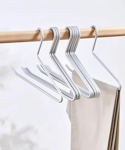 Premium Matte Silvery Aluminum Pants Hanger 10 Pack, 13.7” Extra Smooth & - Image 5