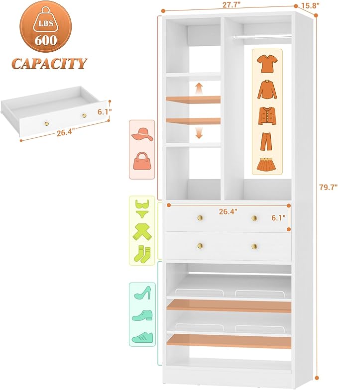 Besiost Small Closet System, Walk-in Closets Systems - Image 3