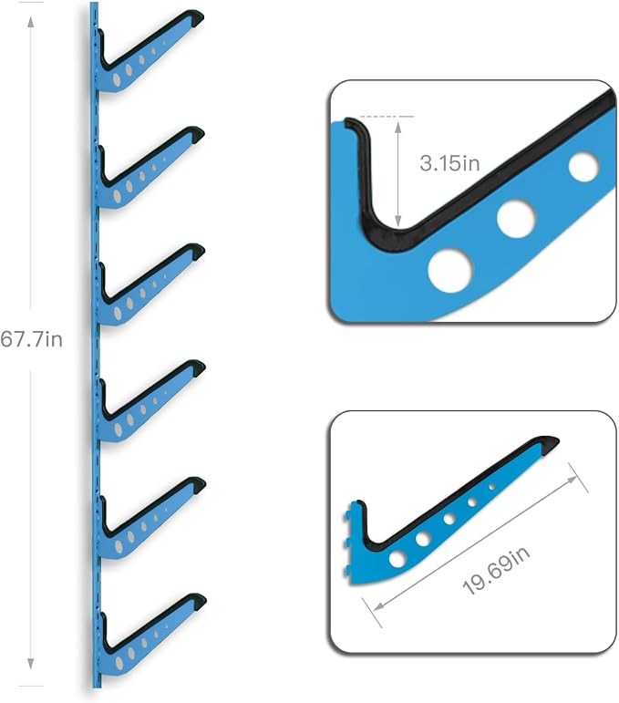 Snowboard Wall Mount, Adjustable 5/6 Board Surfboard Rack, Surfboard Wall - Image 2