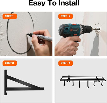 Garage Wall Shelving, 1X4 ft Garage Storage Rack, Heavy Duty Wall Mounted - Image 4