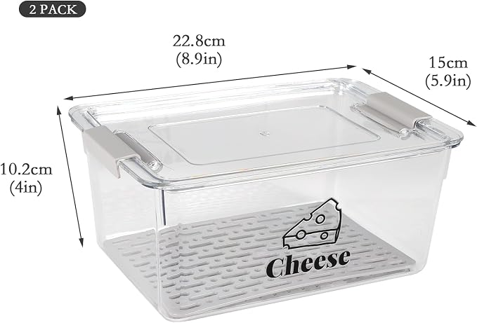 Cheese Holder Food Storage, Airtight Cheese Storage Box - Image 7