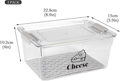 Cheese Holder Food Storage, Airtight Cheese Storage Box - Image 7