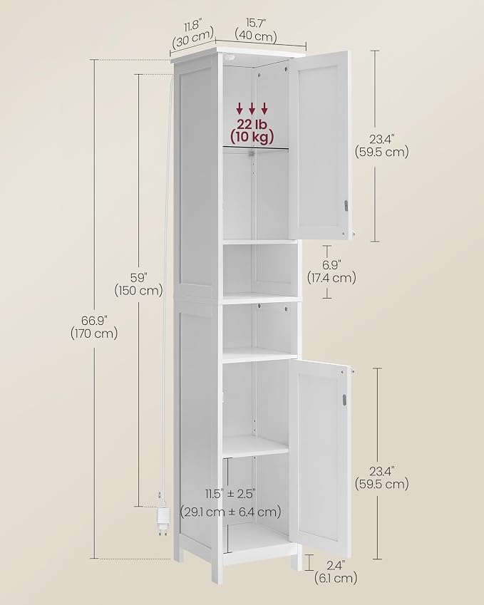 VASAGLE Tall Bathroom Cabinet - Image 6