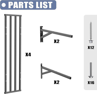 WALMANN 2 Pack Heavy Duty Wall Shelves, 2 ft x 4 ft Wall-Mounted Garage Storage - Image 8