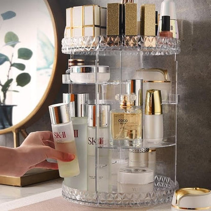 Rotating Makeup Organizer, DIY Adjustable Makeup Carousel Spinning Holder Rack - Image 5