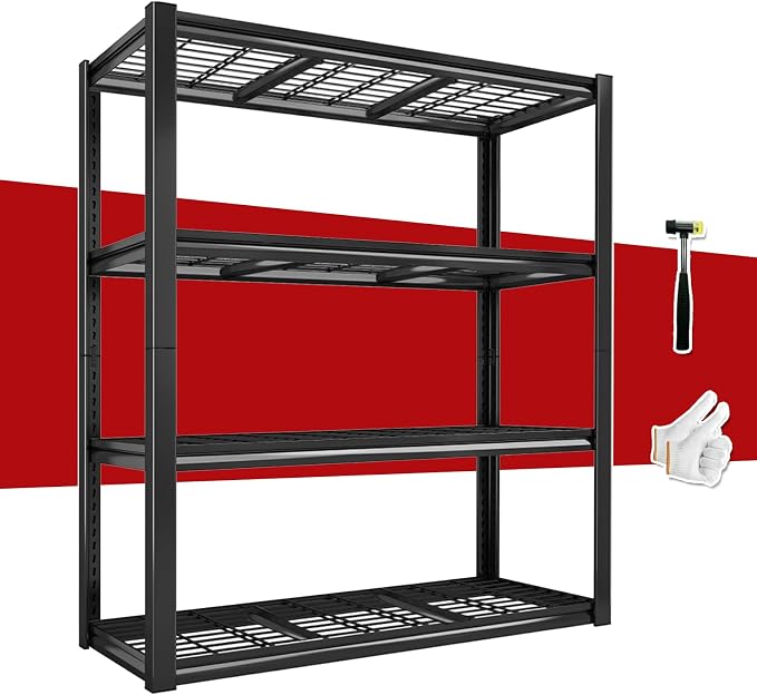 40W Garage Storage Shelves, 2200LBS Metal Storage Shelves, Adjustable Heavy by Unknown