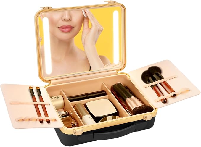 Portable Makeup Box, 11.42 * 3.54 * 8.66 In Travel Makeup Train Cases Cosmetic by Unknown