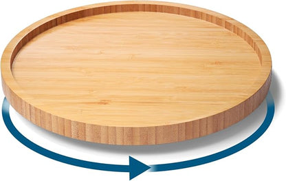 Lazy Susan Organizer for Kitchen, Bamboo Turntable for Cabinet, Small（Natural） by VERTORGAN
