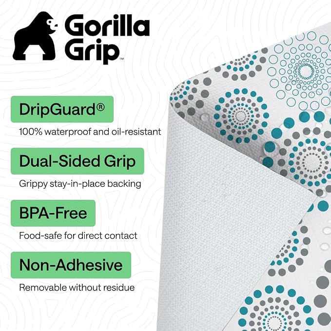 GORILLA GRIP DripGuard Shelf Liner, Non-Adhesive Drawer and Kitchen Cabinet - Image 2