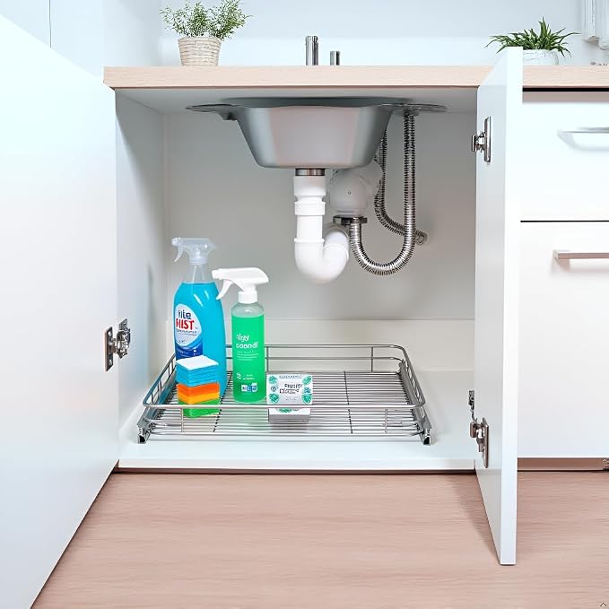 Sliding Cabinet Organizer Pull Out Shelves, Heavy-Duty Slide Out Shelf - Image 2
