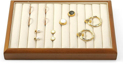 Oirlv Solid Wood 11 Slots Ring Tray Jewelry Organizer Tray Jewelry Drawer by Oirlv