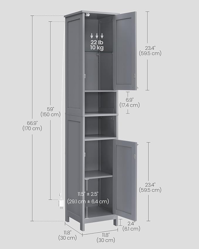 VASAGLE Tall Storage Cabinet - Image 6