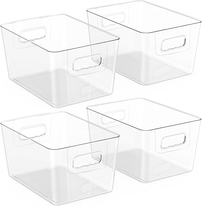 BALEINE Clear Plastic Storage Bins, Pantry Organization, BPA Free Stackable - Image 9