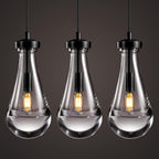 Modern Raindrop Pendant Lights Set of 3, Pendant Lights Kitchen Island 3 Pack, Matte Black Pendant Lights for Bedroom Bathroom, Chandelier for Living Room Hallway, Bulb Included