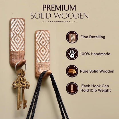 Indian Shelf 150 Pieces Bulk Wood Adhesive Wall Hooks – Wholesale Boho Peel and - Image 6