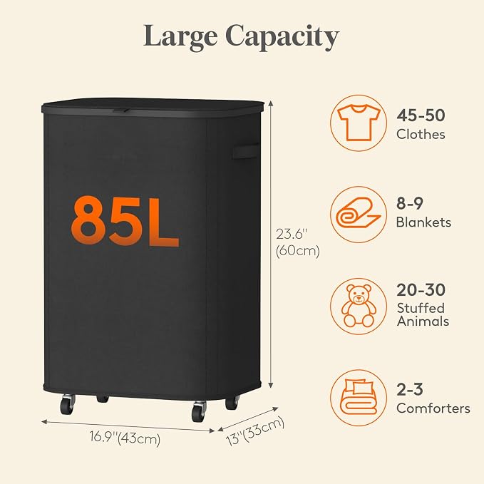 Lifewit 85L Plastic Laundry Basket - Image 4