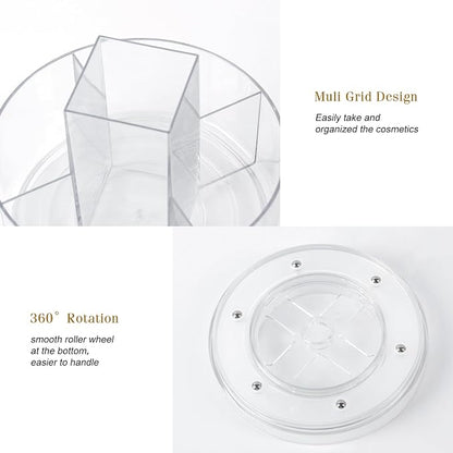 360° Rotating Makeup Organizer Clear Lazy Susan Organizer - Image 3