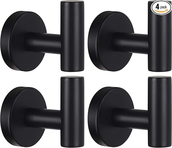 Kruodop Towel Hooks for Bathroom, 4 Packs Wall Mount Towel Holder, Stainless by Kruodop