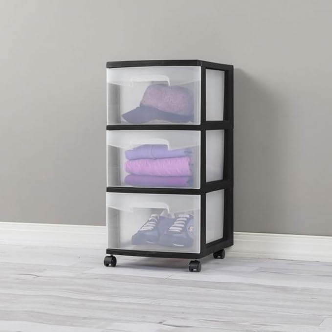 Sterilite 4-Pack 3-Drawer Rolling Plastic Storage Cart, or Dorm Portable - Image 8