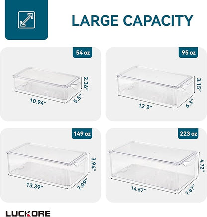 4 Piece Refrigerator Organizer Bins, Stackable - Image 2