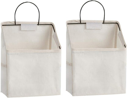 Wall-Hanging Storage Bags, Desktop Organizer Basket Cotton Linen Hanging by RUIPBOTE