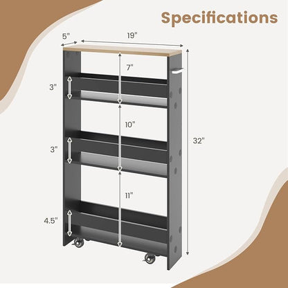 LOKO Slim Storage Cart, 4-Tier Rolling Cart - Image 5