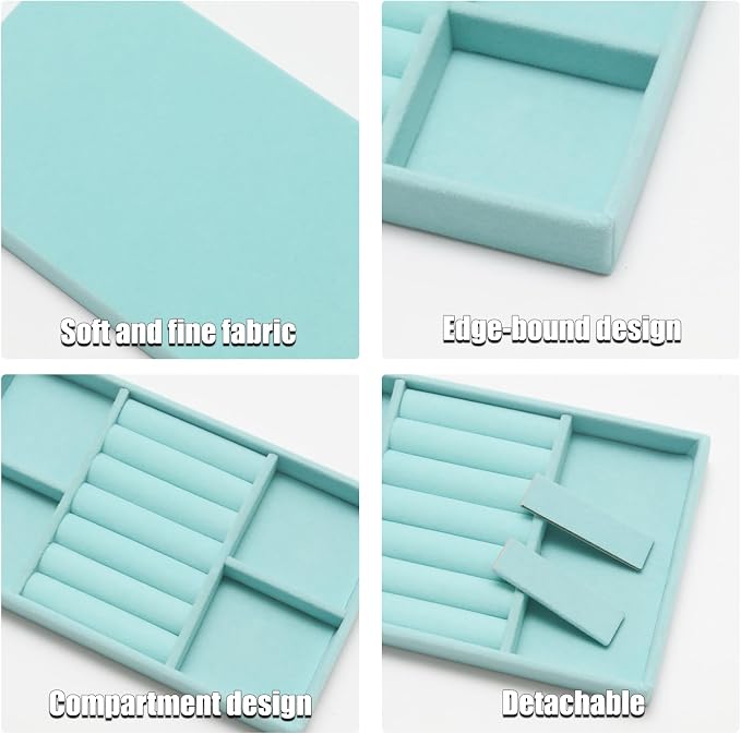 Velvet Jewelry Trays for Drawers, Ring Earring Necklace Bracelet Holder - Image 3