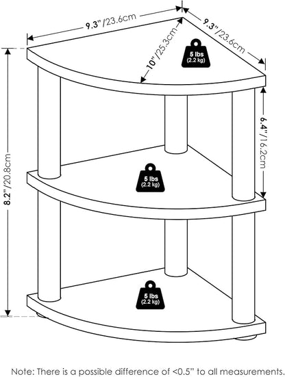 Furinno Turn-N-Tube Kitchen Countertop Organizer, 3-Tier Corner Countertop - Image 3
