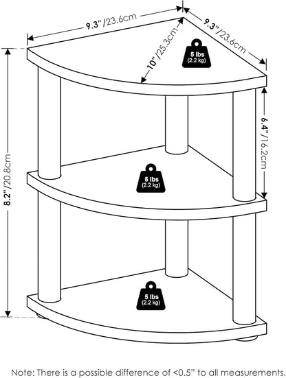 Furinno Turn-N-Tube Kitchen Countertop Organizer, 3-Tier Corner Countertop - Image 3